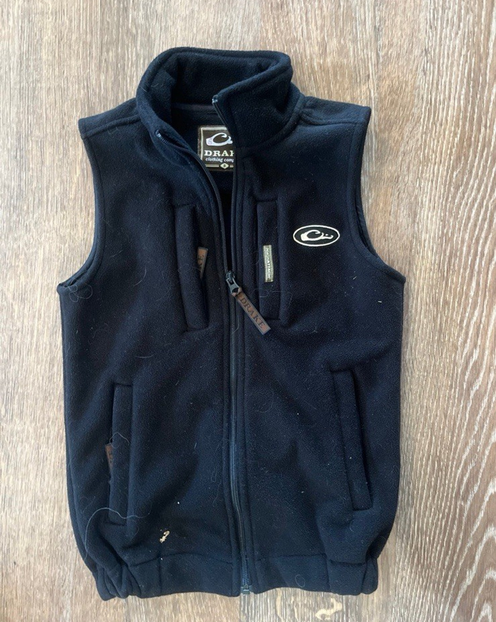 Drake Youth Fleece Vest Black Size 8 Full Zip